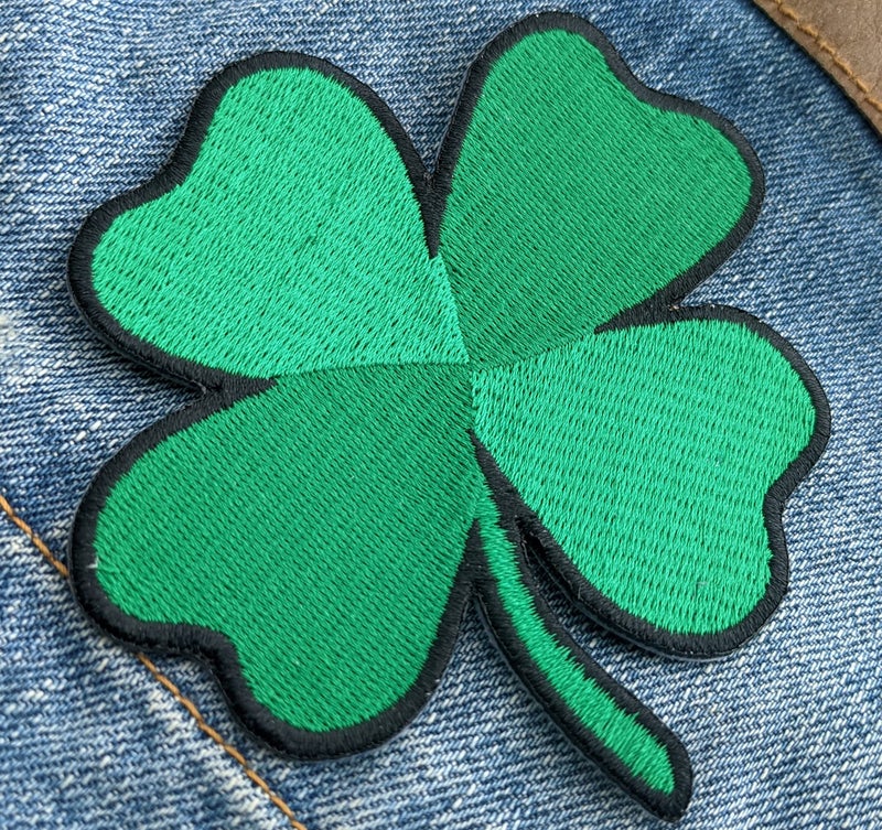 Applicable Pun Ireland Heritage Luck of The Irish Four Leaf Clover Shamrock - 4 inch Iron-on Patch - Image 3